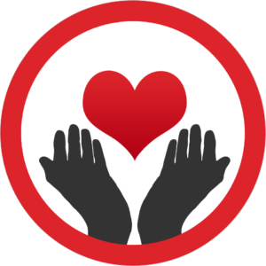 circle with hands and a heart
